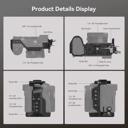 Cage SmallRig pour Sony Alpha 6700 Plaque de fixation rapide intégrée pour Arca avec serre-câble pour HDMI