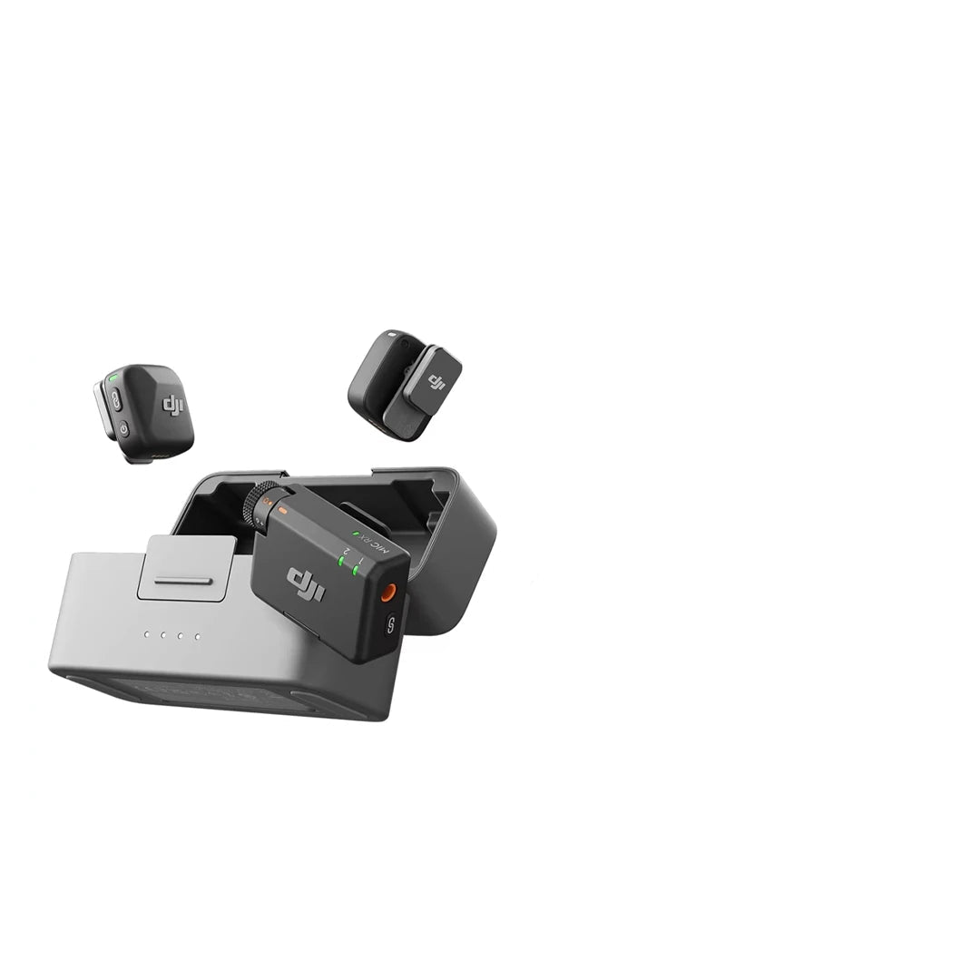 Micro DJI Mic Mini (2 TX + 1 RX + chargeur) Microphone sans fil avec suppression intelligente du bruit, audio de haute qualité