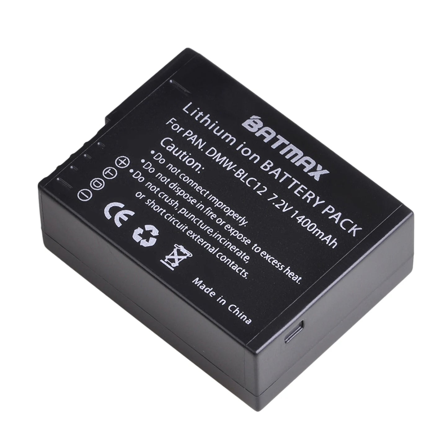 Batterie Batmax 1400mAh DMW-BLC12 BLC12 + Chargeur pour Panasonic Lumix DMC-G7, DMC-G85, DMC-G95, DMC-FZ1000, DC-FZ1000 II