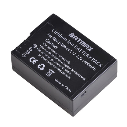 Batterie Batmax 1400mAh DMW-BLC12 BLC12 + Chargeur pour Panasonic Lumix DMC-G7, DMC-G85, DMC-G95, DMC-FZ1000, DC-FZ1000 II