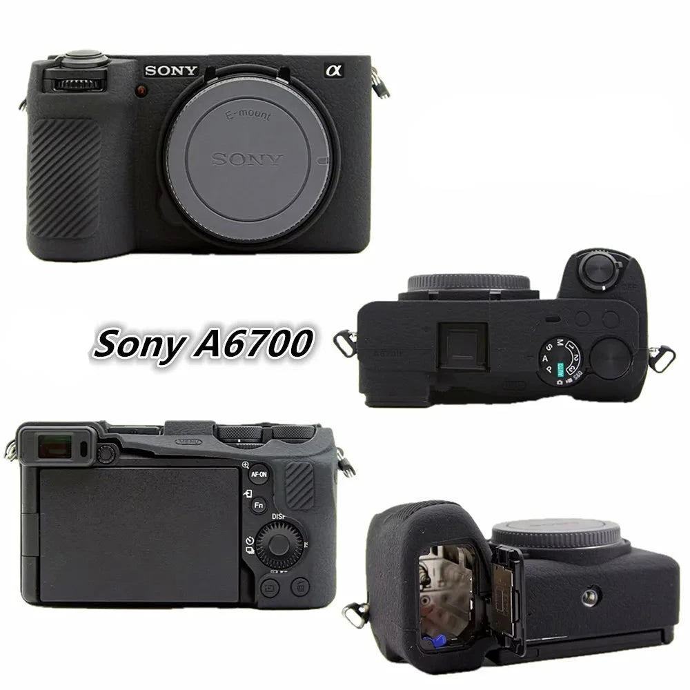 Housse silicone de protection anti-choc pour Sony A6700 A7IV ZV-E10 ZV-1 ZV1F A7c A9 A7R A7 A7S III IV A7III A7RIII A7RIV A9II ZV1II