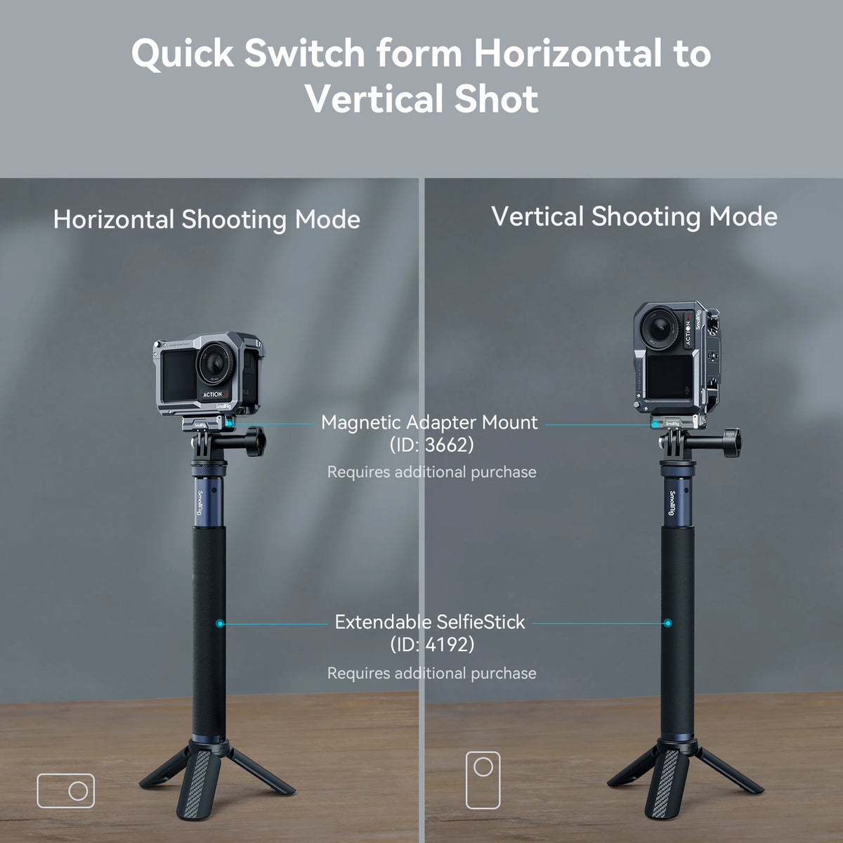 Cage SmallRig 4119C pour DJI Osmo Action 5 Pro / 3/4 étui de caméra , cadre de protection
