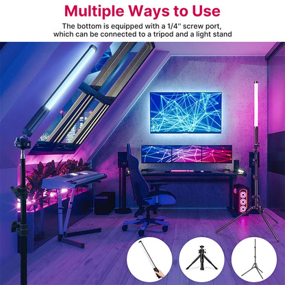Bâton lumineux Ulanzi VL119 coloré RGB portable 19.68 pouces baguette lumineuse LED portable CRI 95 + 2500K-9000K lampe de Studio de photographie