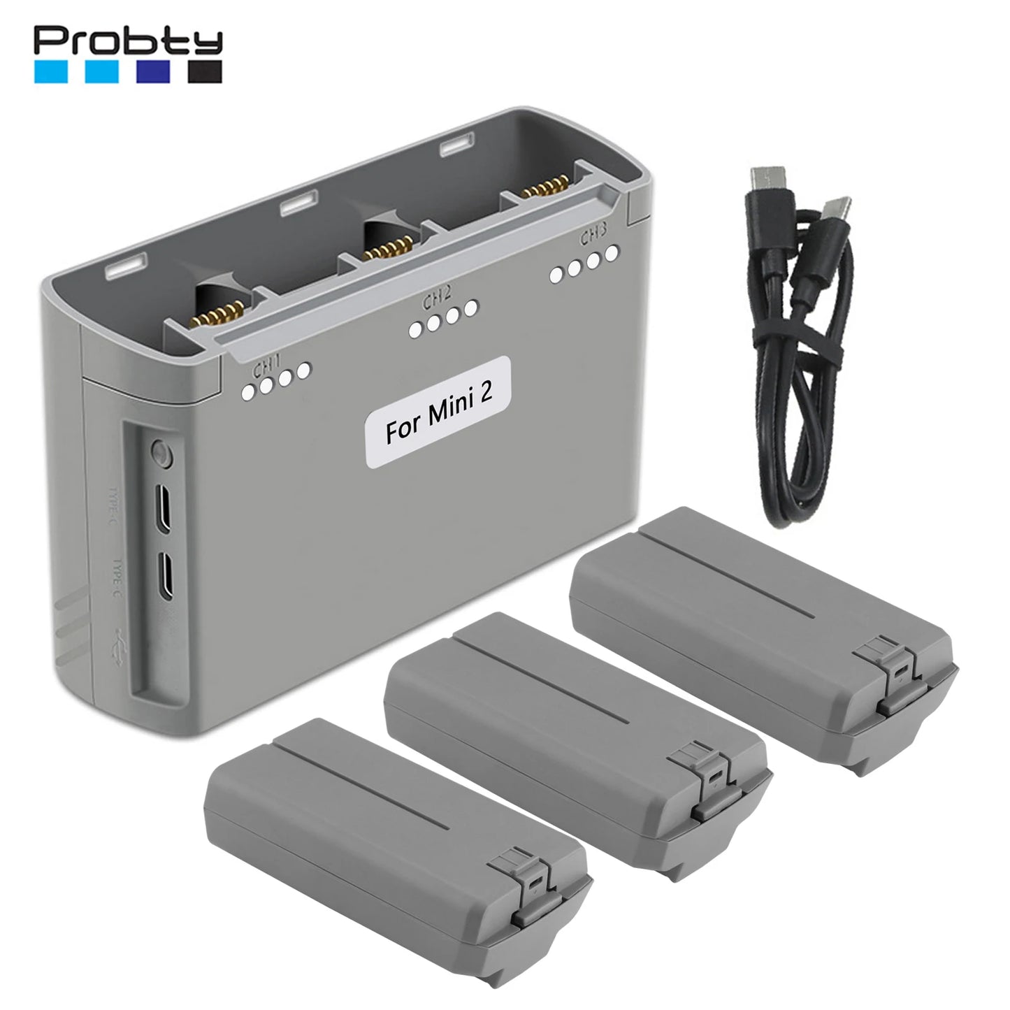 Batterie + chargeur Probty pour drone DJI Mavic Mini 2, Mini SE, Mini 4K, Mini 2 SE
