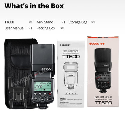 Flash maître/esclave Godox TT600 2.4G sans fil Speedlite avec système de déclenchement intégré pour Canon Nikon Pentax Olympus Fujif Sony