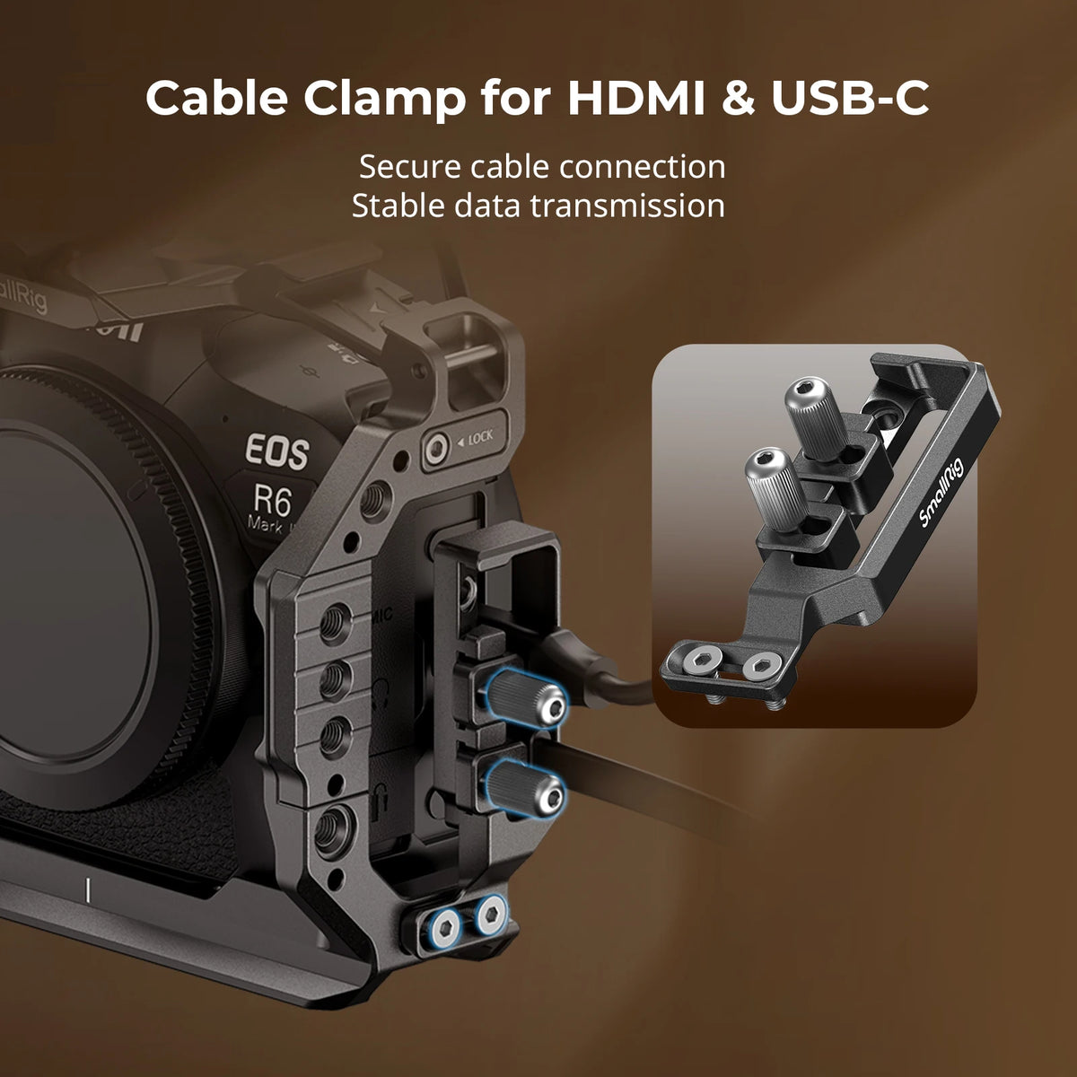 Cage SmallRig 5197 pour Canon eos R6 Mark II, avec poignée supérieure, pince de câble Arca-Swiss, plaque à dégagement rapide