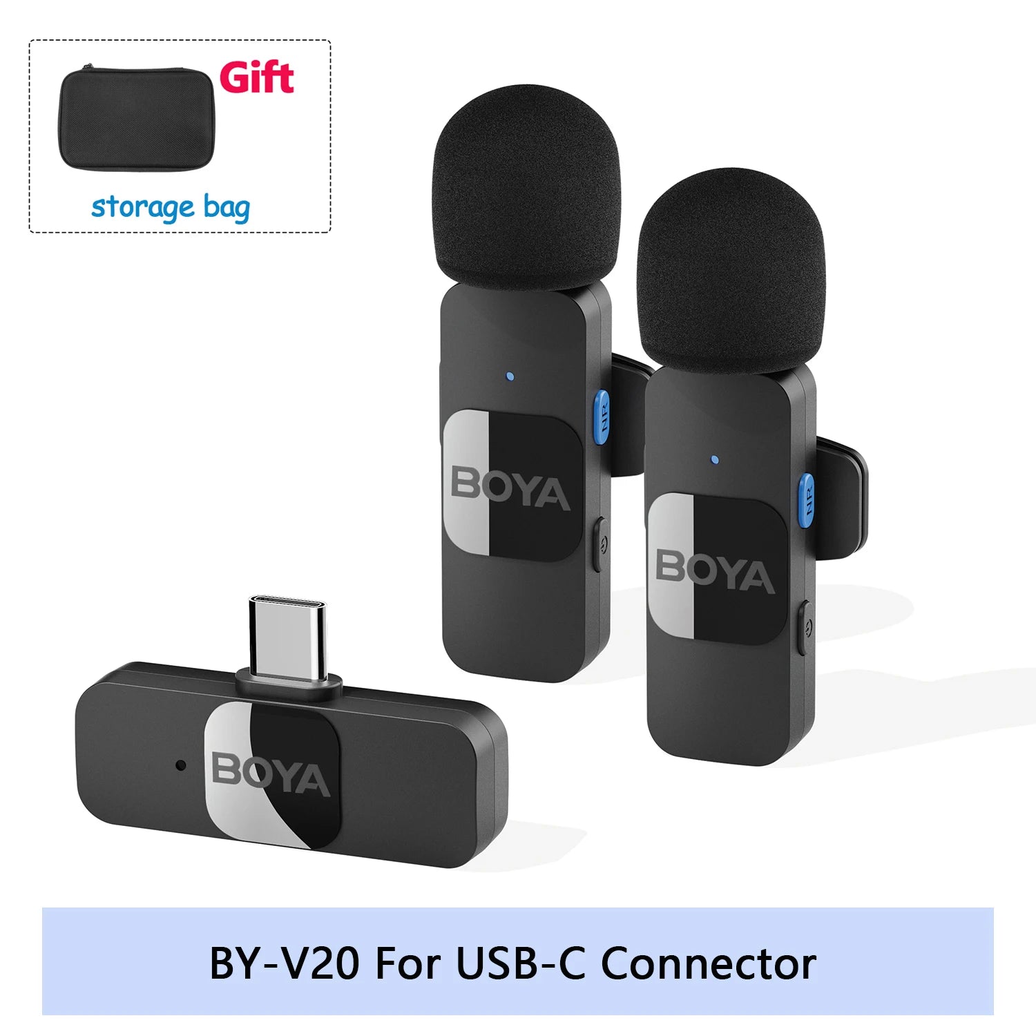 Mini Microphone Lavalier professionnel sans fil BOYA BY-V pour iPhone, iPad, Android, reflex, caméra, diffusion en direct, enregistrement de jeu, Interview, Vlog...