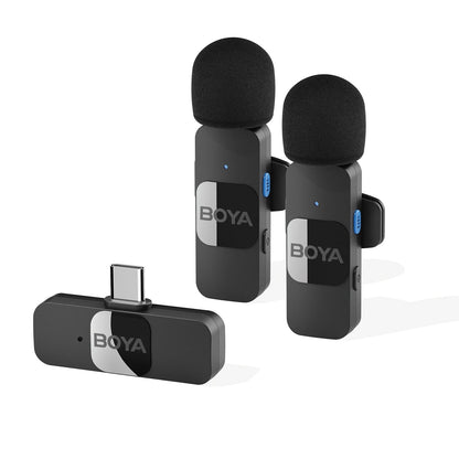 Mini Microphone Lavalier professionnel sans fil BOYA BY-V pour iPhone, iPad, Android, reflex, caméra, diffusion en direct, enregistrement de jeu, Interview, Vlog...