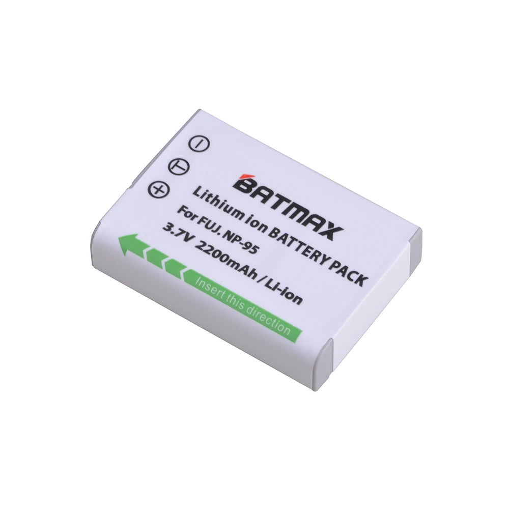 Bateria Batmax 2200mAh NP-95 NP 95 NP95 + carregador USB LCD per a càmera 3D Fujifilm X30 X100 X100S X100T XS1 FinePix F30 F31