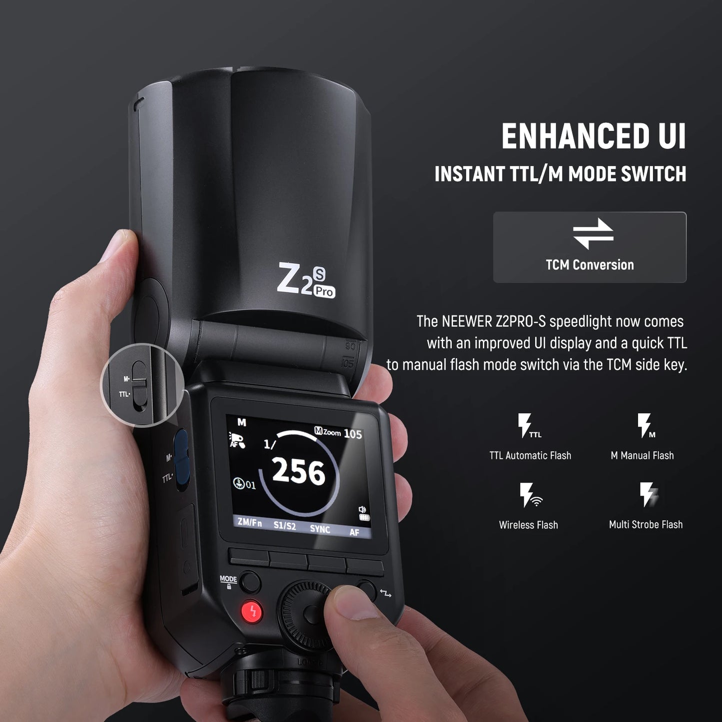 Flash NEEWER Z2 PRO 2.4G TTL pour Sony/Nikon/Canon
