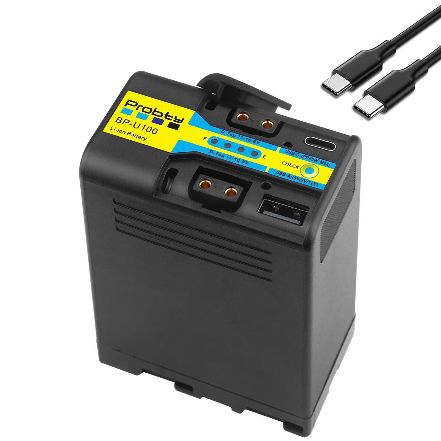 Batterie Probty BP-U100 recharge usb-c pour Sony BP-U30 U60 U70 U90 EX260 EX280 Z280 FS5 7 FX6 Z190 EX1R EX200 avec charge rapide PD45W