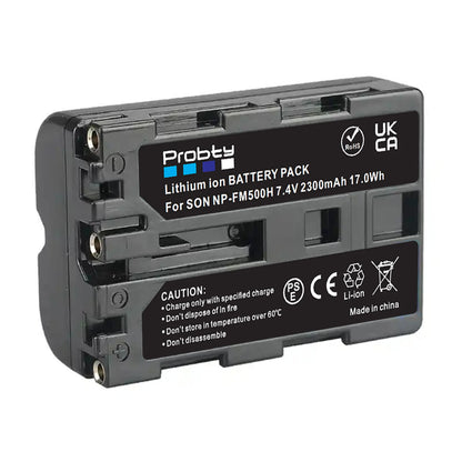 Batterie Probty 2300mAh NP-FM500H NP FM500H + chargeur USB LCD pour Sony Alpha A58 A57 A65 A77 A99 A900 A700 A580 A560 A550