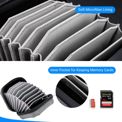 Sacoche de rangement étanche JJC pour 10 filtres avec poche intérieure