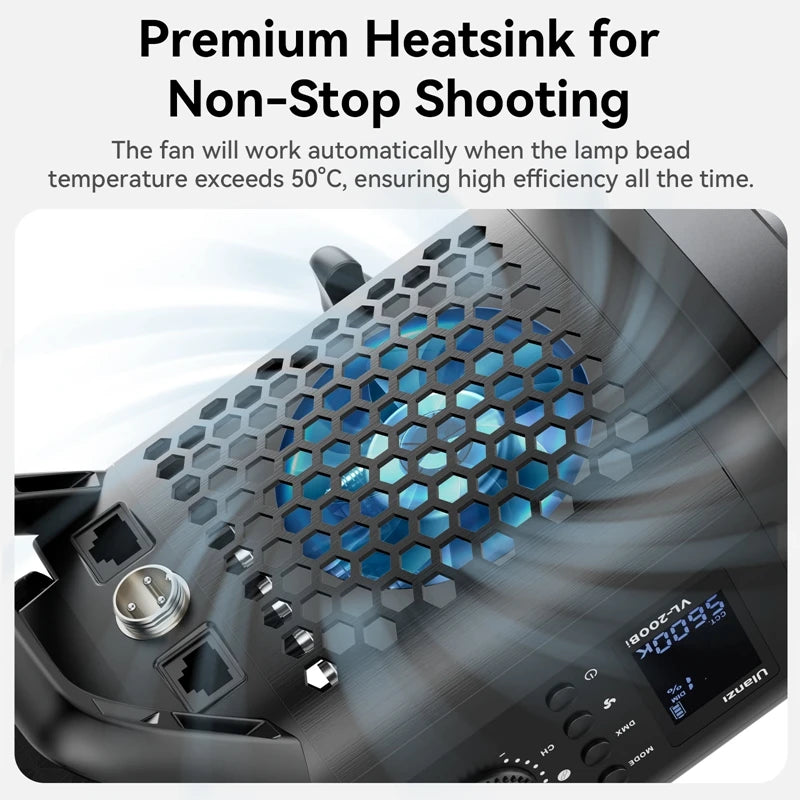 Eclairage LED studio Ulanzi VL-200Bi 200W bicolore réglable continu sans fil APP contrôle pour Studio