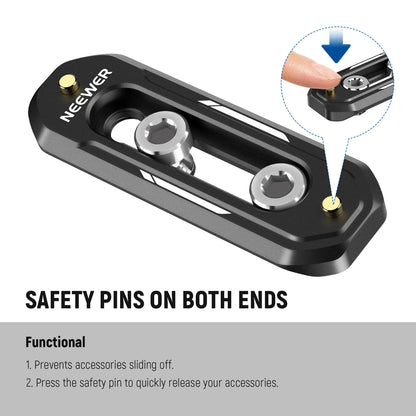 Mini rail UA022 Neewer à dégagement rapide Mini Anti-arrêt avec vis 1/4 "et broches de sécurité pour Cage de caméra poignée NATO