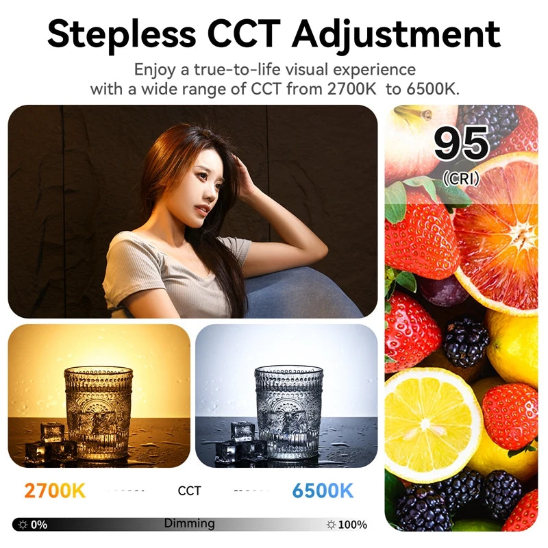 Eclairage LED studio Ulanzi VL-200Bi 200W bicolore réglable continu sans fil APP contrôle pour Studio