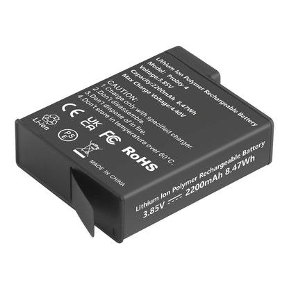 Batterie Probty 2200 mAh pour DJI Osmo Action 5 Pro Action 4 Action 3 + chargeur rapide 3 voie
