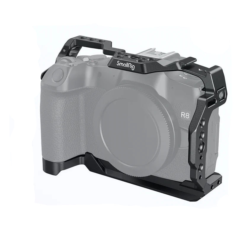 Cage SmallRig 4212 pour Canon EOS R8 avec plaque à dégagement rapide Arca Swiss pour trépied à cardan DJI avec trous filetés 1/4 "-20-