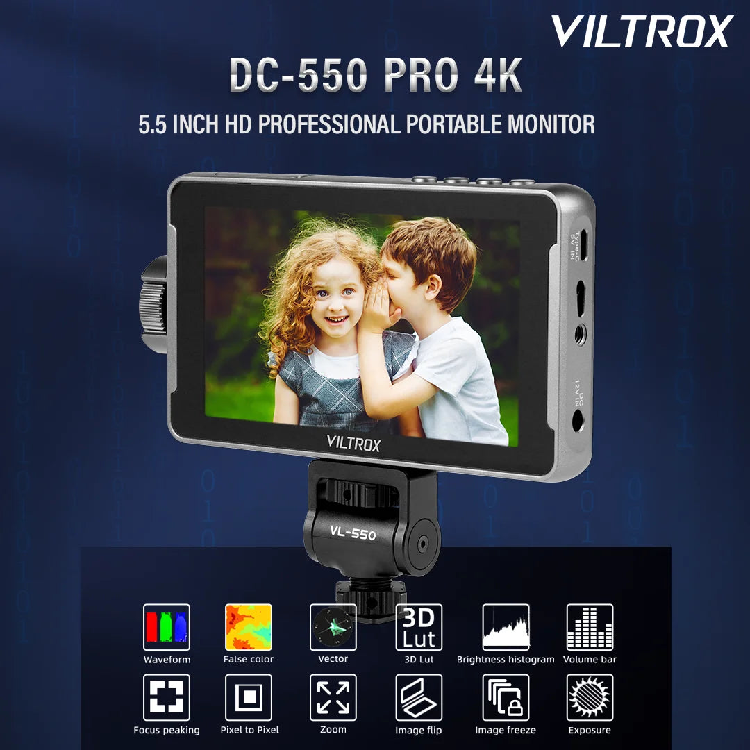 Moniteur VILTROX 5.5 pouces série DC-550 Portable HD caméra écran tactile HDMI 4K pour canon nikon sony ...