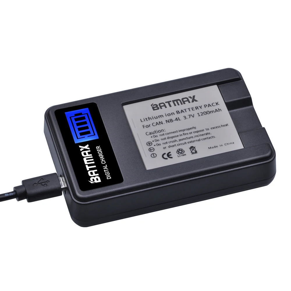 Batterie Batmax NB-4L NB4L + chargeur pour Canon IXUS 50 55 60 65 80 75 100 I20 110 115 120 130 IS 117 220 230 255 HS SD780