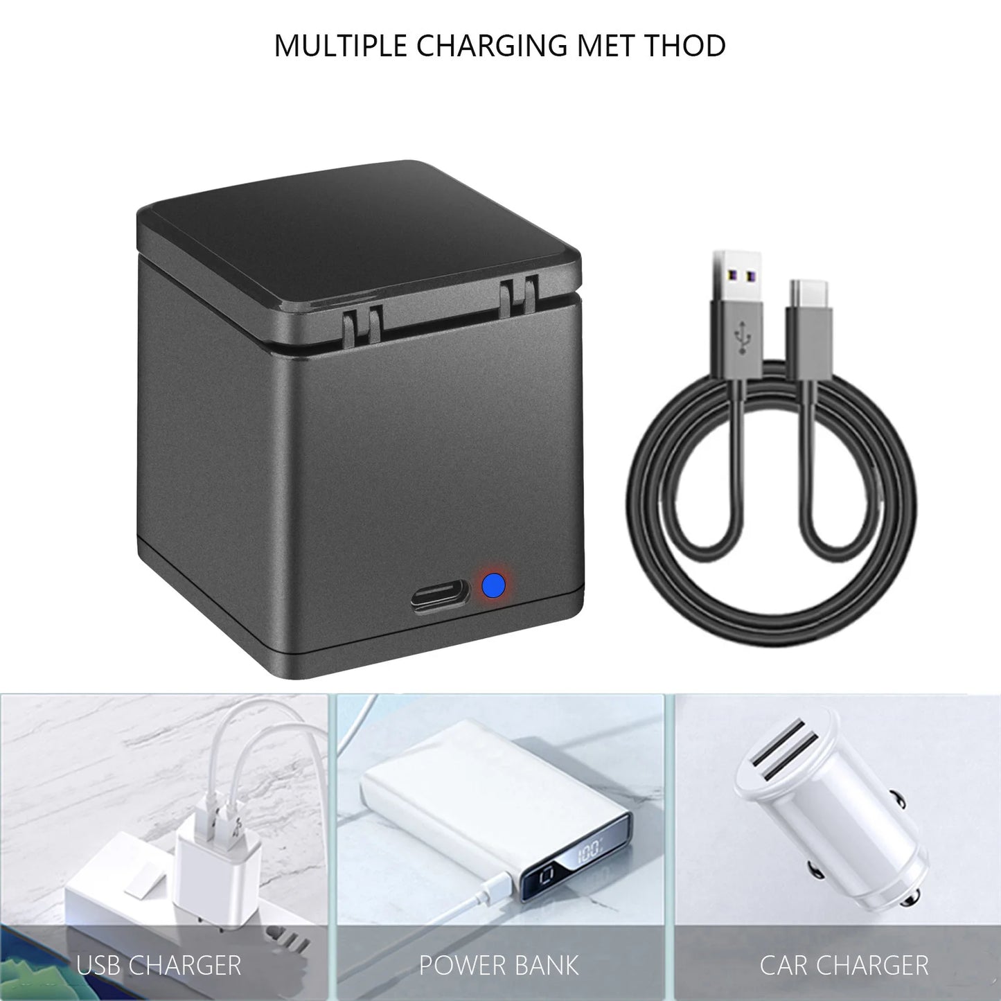 Batterie probty 2280 mAh pour batterie GoPro Hero 13 + chargeur 3 emplacements