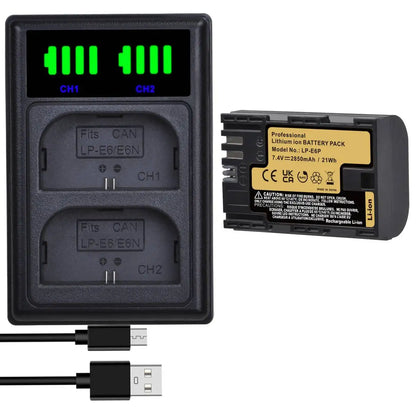 Batteries Batmax LP-E6P LPE6P 2850mAh pour Canon R5 mark II, R5, R6, R6 mark II, R7, R...