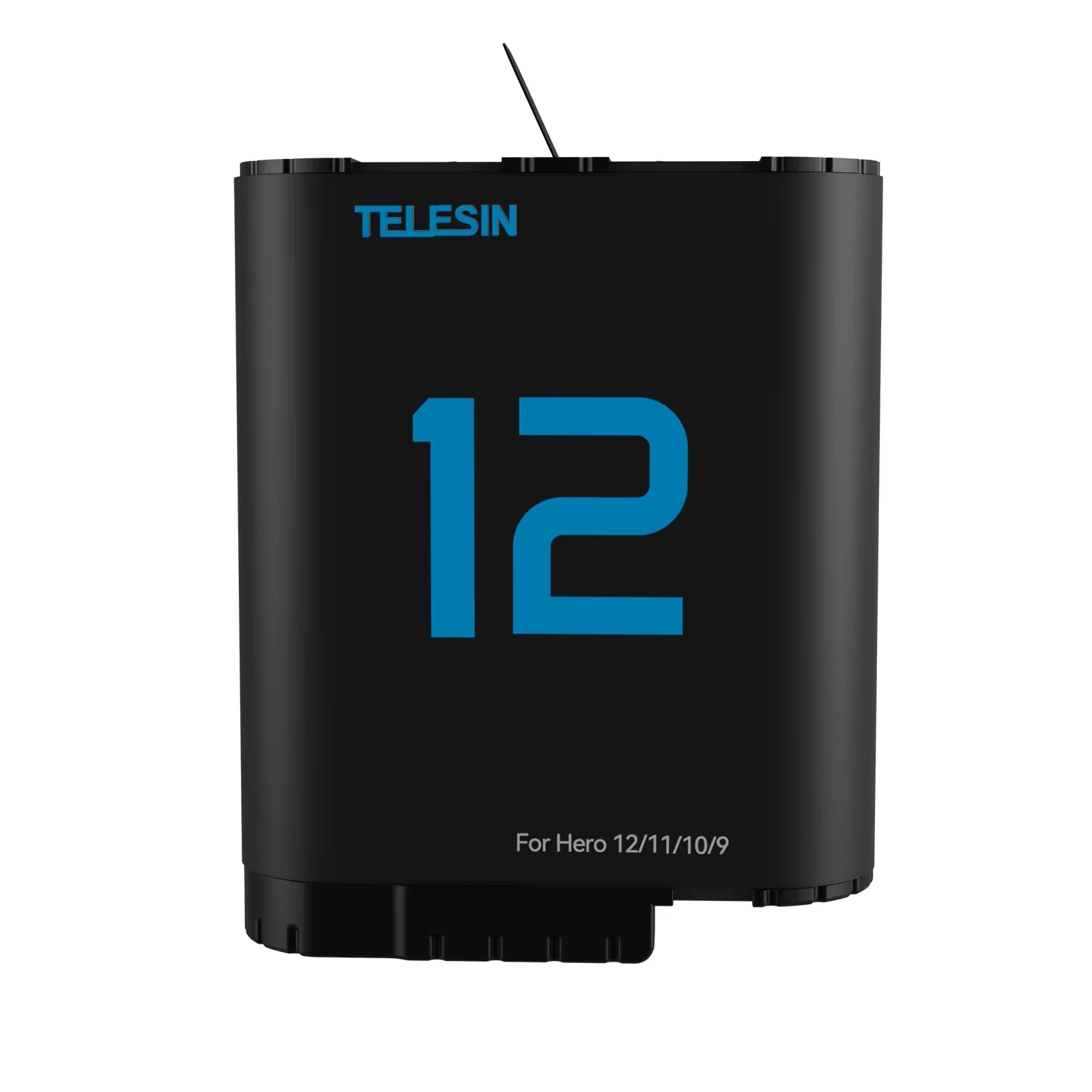 Batterie TELESIN pour GoPro Hero 12, 11, 10, 9, 1750 mAh + Boîtier de Chargeur Rapide à 3 Voies