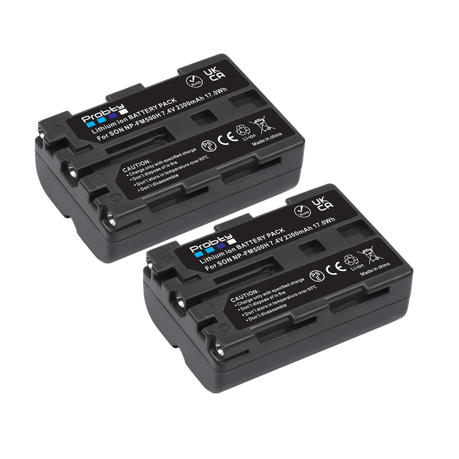 Batterie Probty 2300mAh NP-FM500H NP FM500H + chargeur USB LCD pour Sony Alpha A58 A57 A65 A77 A99 A900 A700 A580 A560 A550