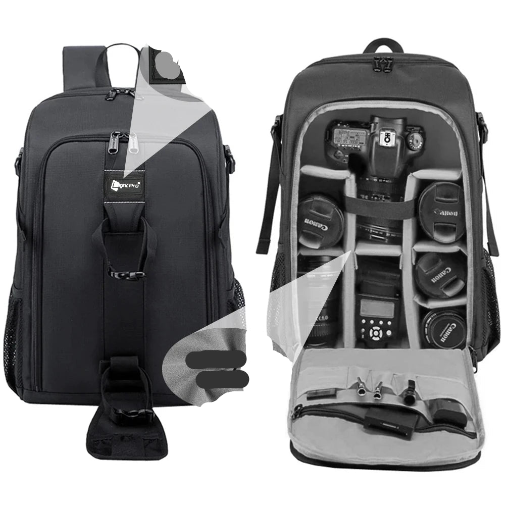 Sac à dos étanche Lightpro TS39 pour appareil photo de grande capacité, sac à bandoulière, sac pour trépied vidéo, housse de pluie pour Nikon, Sony, canon...