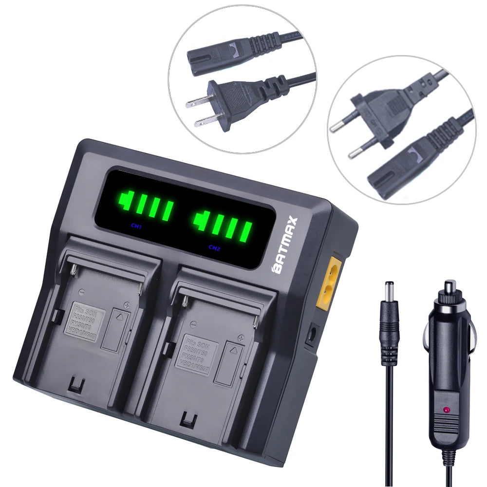 Batterie Batmax 7200mAh NP-F970 NP-F960 F960 F970 pour Sony NP-F550 NP-F750 PLM-100 CCD-TRV35 MVC-FD91 MC1500C pour lumière vidéo LED