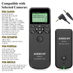 Télécommande intervallomètre AODELAN – minuterie sans fil WTR-2, pour appareil photo Canon, Nikon, Sony, Fujifilm, Panasonic C6, C8, N8, N10, S6, S8, O6, P6