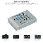 Batterie + chargeur Probty NB-13L NB13L NB-13LH 1600mAh pour Canon PowerShot G5X G7X G9X G7 X Mark II G9 X,SX620 SX720 SX730