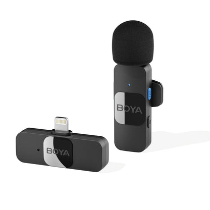 Mini Microphone Lavalier professionnel sans fil BOYA BY-V pour iPhone, iPad, Android, reflex, caméra, diffusion en direct, enregistrement de jeu, Interview, Vlog...