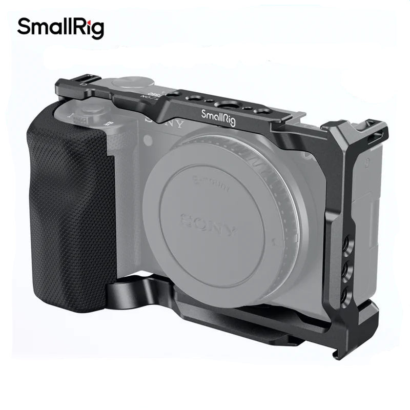 Cage SmallRig pour Sony ZV-E10 avec poignée en silicone et plaque de dégagement rapide intégrée