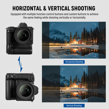 Grip NEEWER MB-N12 pour Nikon Z8 avec bouton d'obturation à distance 2.4G AF haute qualité