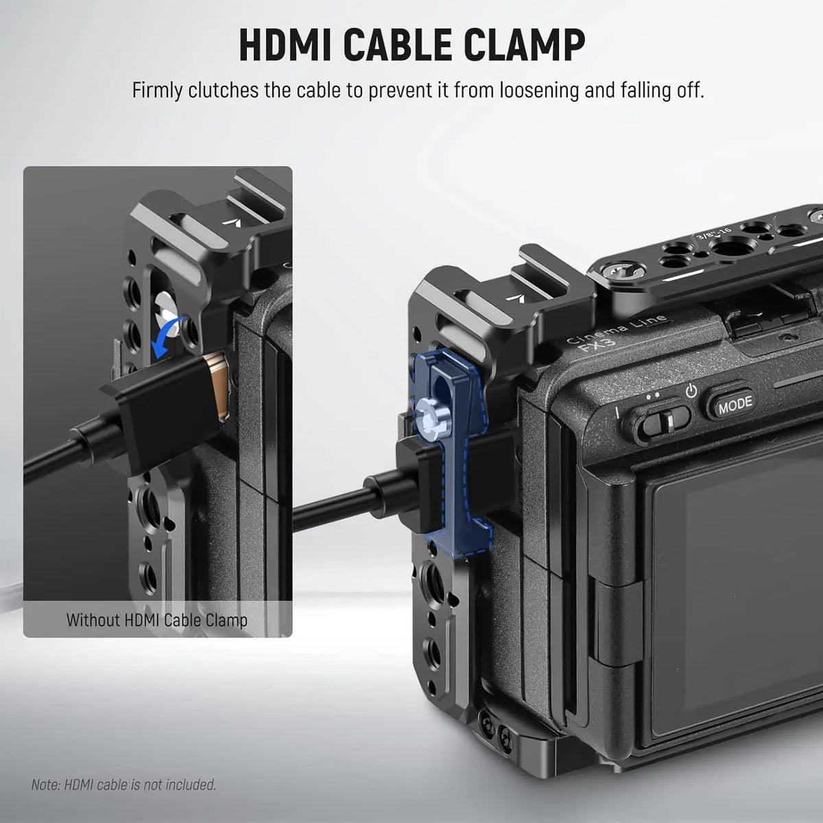 Cage NEEWER pour Sony FX3/FX30 avec serre-câble, Rail NATO, trous de positionnement ARRI 3/8