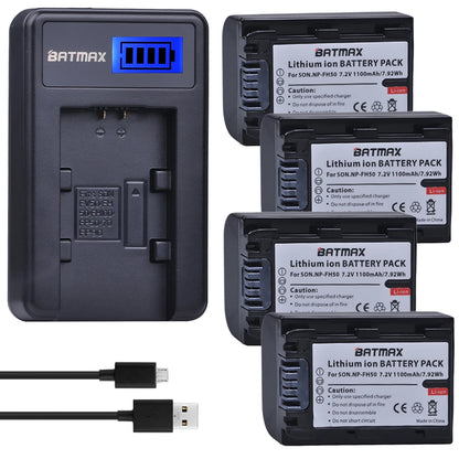 Batterie Batmax NP-FH50 NP-FH40 1100mAh + chargeur pour Sony A230 A330 A290 A380 A390 HDR-TG1E TG3 TG5 TG7 DSC-HX1