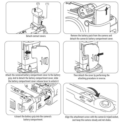 Grip poignée BG-R10 Andoer pour Canon EOS R5/R6/R5C/R6 mark ii LP-E6NH/ LP-E6N/ LP-E6