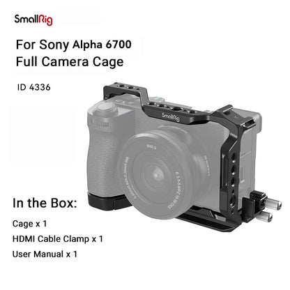 Cage SmallRig pour Sony Alpha 6700 Plaque de fixation rapide intégrée pour Arca avec serre-câble pour HDMI
