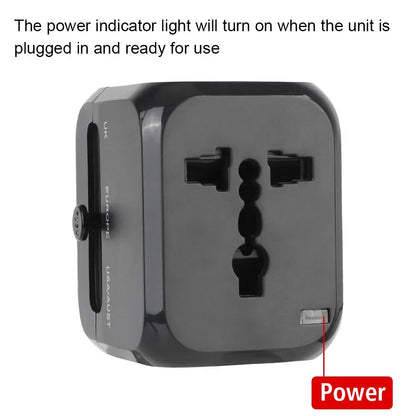 Adaptateur chargeur de prise de voyage universel US EU UK AU avec 2 USB et 1 Type C