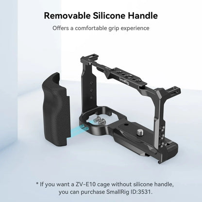 Cage SmallRig 3538 pour Sony ZV-E10 avec poignée et plaque de dégagement rapide intégrée pour kit Arca-Swiss