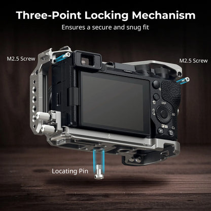 Cage SmallRig 5060 pour sony A6700 HawkLock Kit à dégagement rapide poignée en Silicone, serre-câble et plaque pour Arca