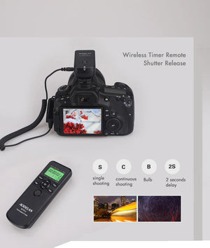 Télécommande intervallomètre AODELAN – minuterie sans fil WTR-2, pour appareil photo Canon, Nikon, Sony, Fujifilm, Panasonic C6, C8, N8, N10, S6, S8, O6, P6
