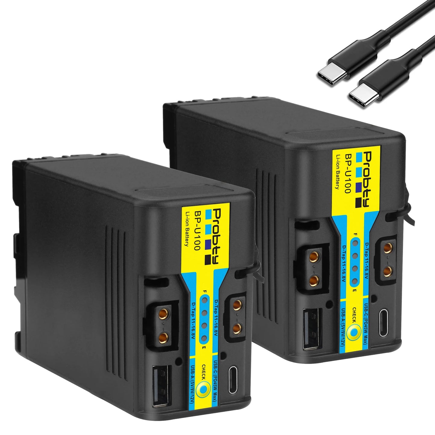 Batterie Probty BP-U100 recharge usb-c pour Sony BP-U30 U60 U70 U90 EX260 EX280 Z280 FS5 7 FX6 Z190 EX1R EX200 avec charge rapide PD45W