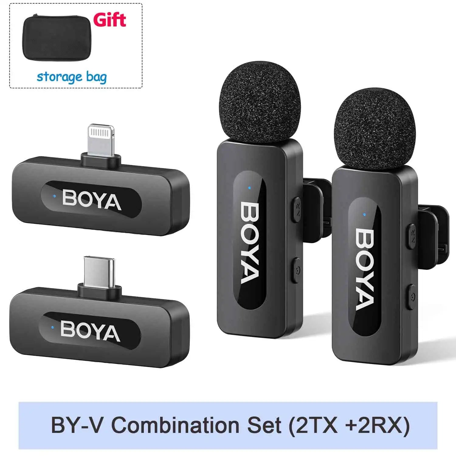 Mini Microphone Lavalier professionnel sans fil BOYA BY-V pour iPhone, iPad, Android, reflex, caméra, diffusion en direct, enregistrement de jeu, Interview, Vlog...