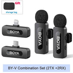 Mini Microphone Lavalier professionnel sans fil BOYA BY-V pour iPhone, iPad, Android, reflex, caméra, diffusion en direct, enregistrement de jeu, Interview, Vlog...