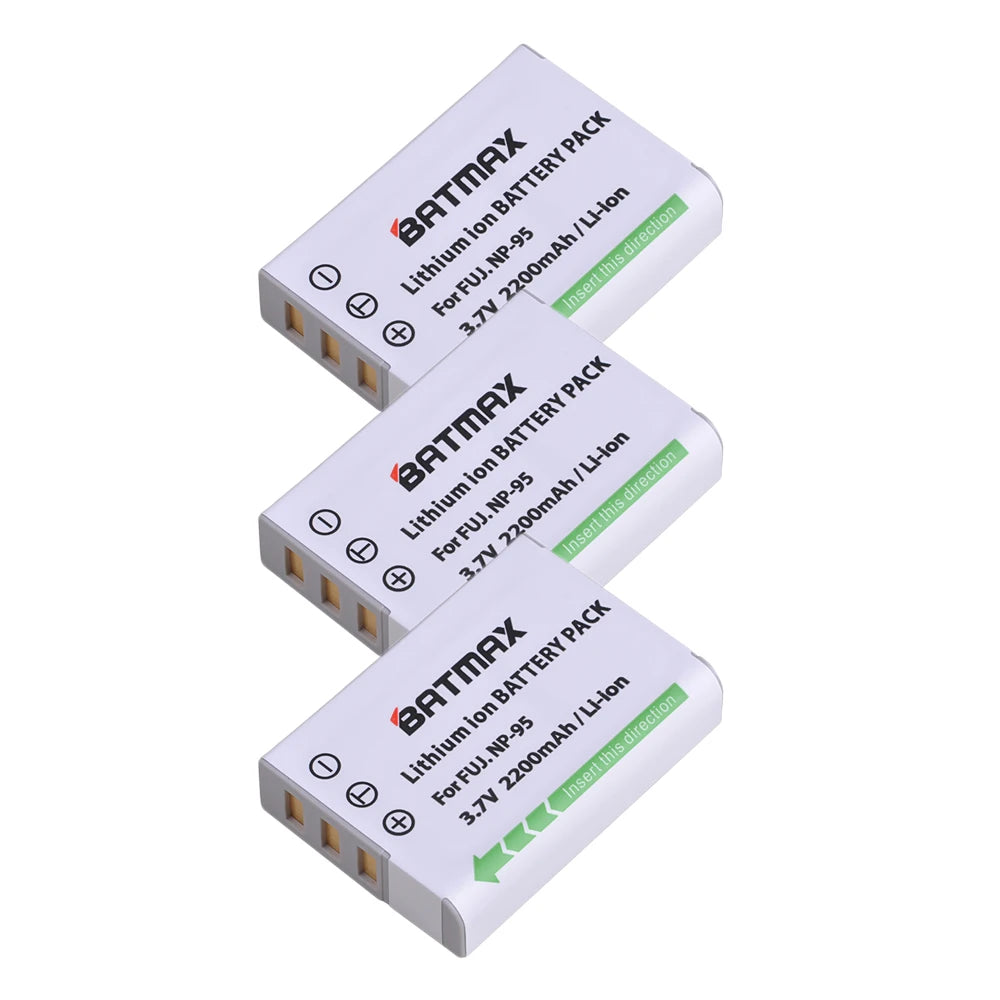 Bateria Batmax 2200mAh NP-95 NP 95 NP95 + carregador USB LCD per a càmera 3D Fujifilm X30 X100 X100S X100T XS1 FinePix F30 F31