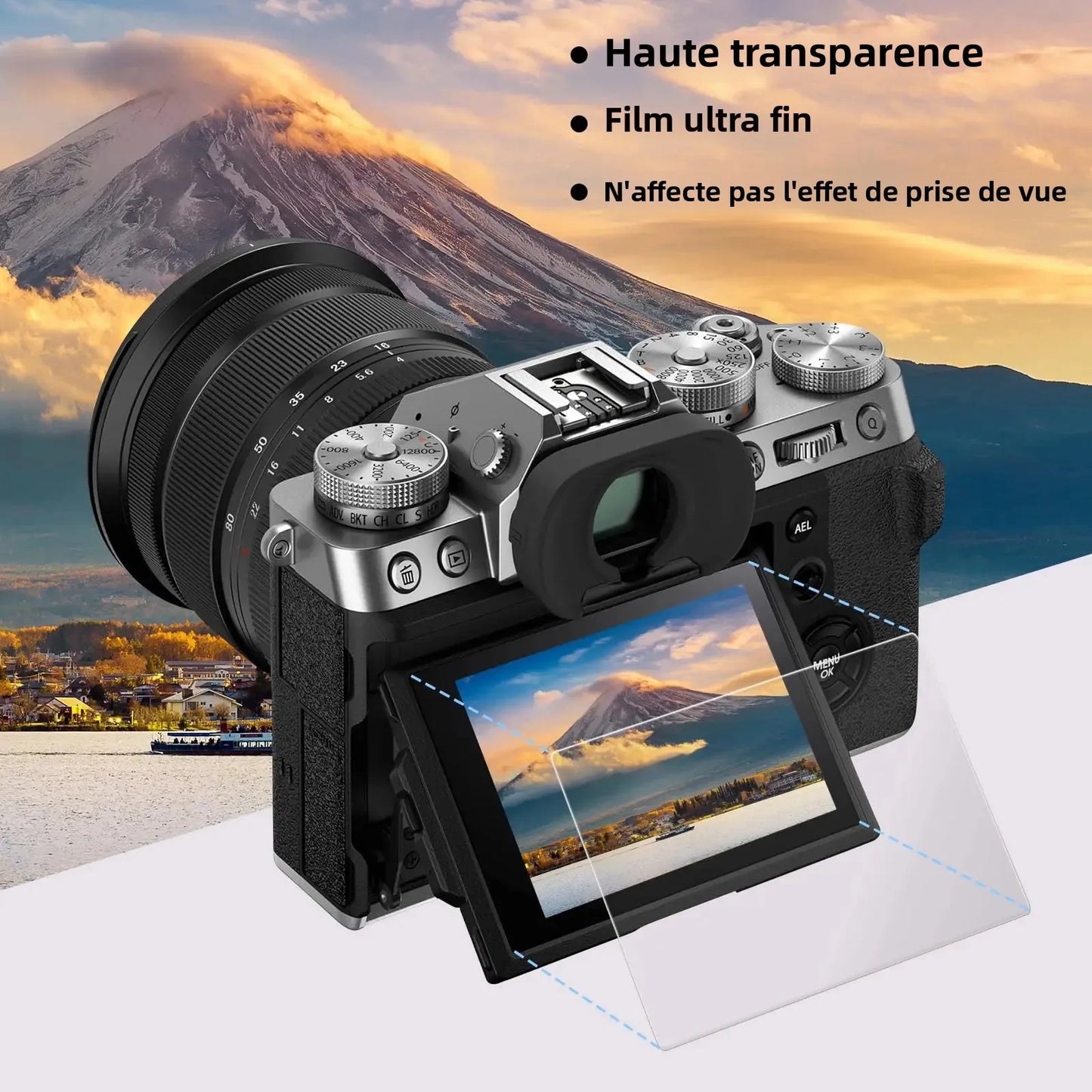 Protecteur d'écran en verre trempé pour appareil photo Fujifilm XT50 XT30 XT5 XT4 X100VI X100V X100IV XS20