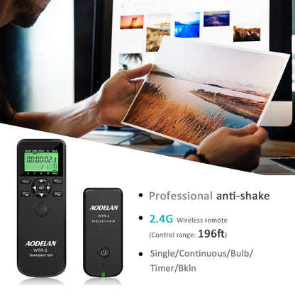Télécommande intervallomètre AODELAN – minuterie sans fil WTR-2, pour appareil photo Canon, Nikon, Sony, Fujifilm, Panasonic C6, C8, N8, N10, S6, S8, O6, P6