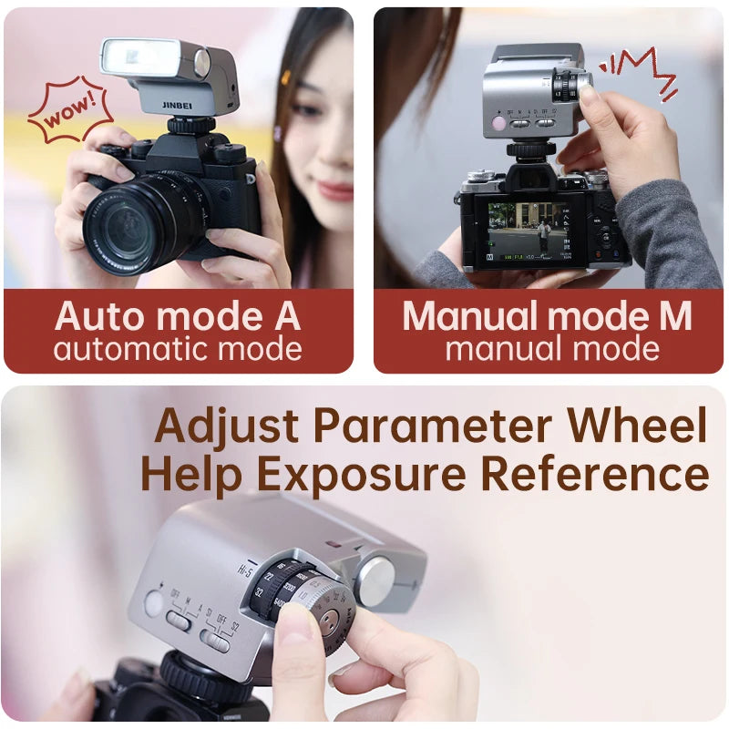 Flash rétro JINBEI HI-5 GN16 Speedlite 6000 ± 200K, 7 recycleurs, universel pour canon, Nikon, Sony, Fuji